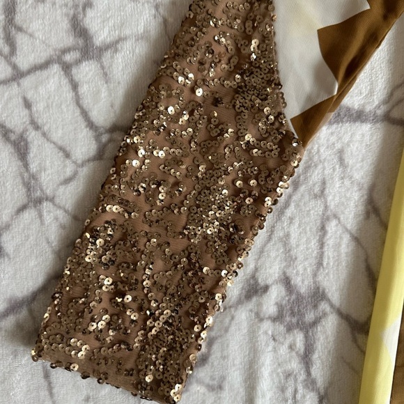 dress the population dress S Zigzag Lace-Up Coverup, 70s Style , Disco, Sequins - Picture 3 of 9